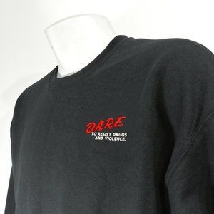 DARE To Resist Drugs Employee Uniform Black Sweatshirt NWT Size L Large